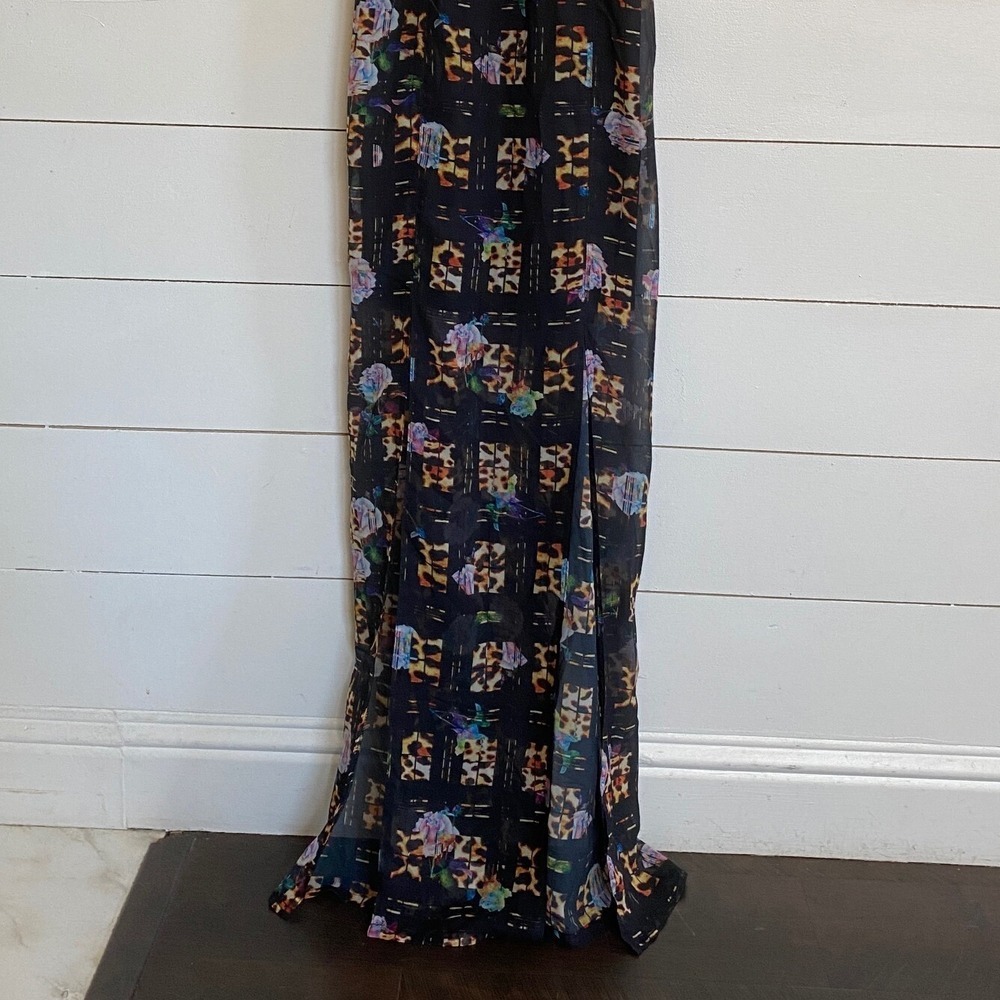MINKPINK Jungle Fever Maxi Dress Multi Leopard Floral‎ Print XS IS15S1473 NEW - Picture 5 of 15